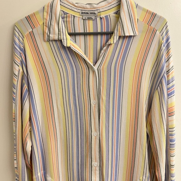 Prana Colorful Striped Scheena Swimsuit Cover-Up Tunic SZ L - Picture 6 of 14